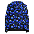 Stylish Enchanted Rose Hoodie featuring vibrant blue roses, perfect for a relaxed and comfy look.