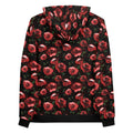 Vibrant floral design on the Enchanted Rose Hoodie, perfect for stylish comfort and relaxed fit.