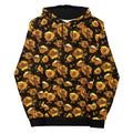 Stylish Enchanted Rose Hoodie with vibrant floral print, perfect for comfort and relaxed fit. Ideal for any aesthetic!