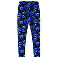 Stylish Enchanted Rose Leggings featuring elegant blue rose prints, perfect for gym or casual outings.