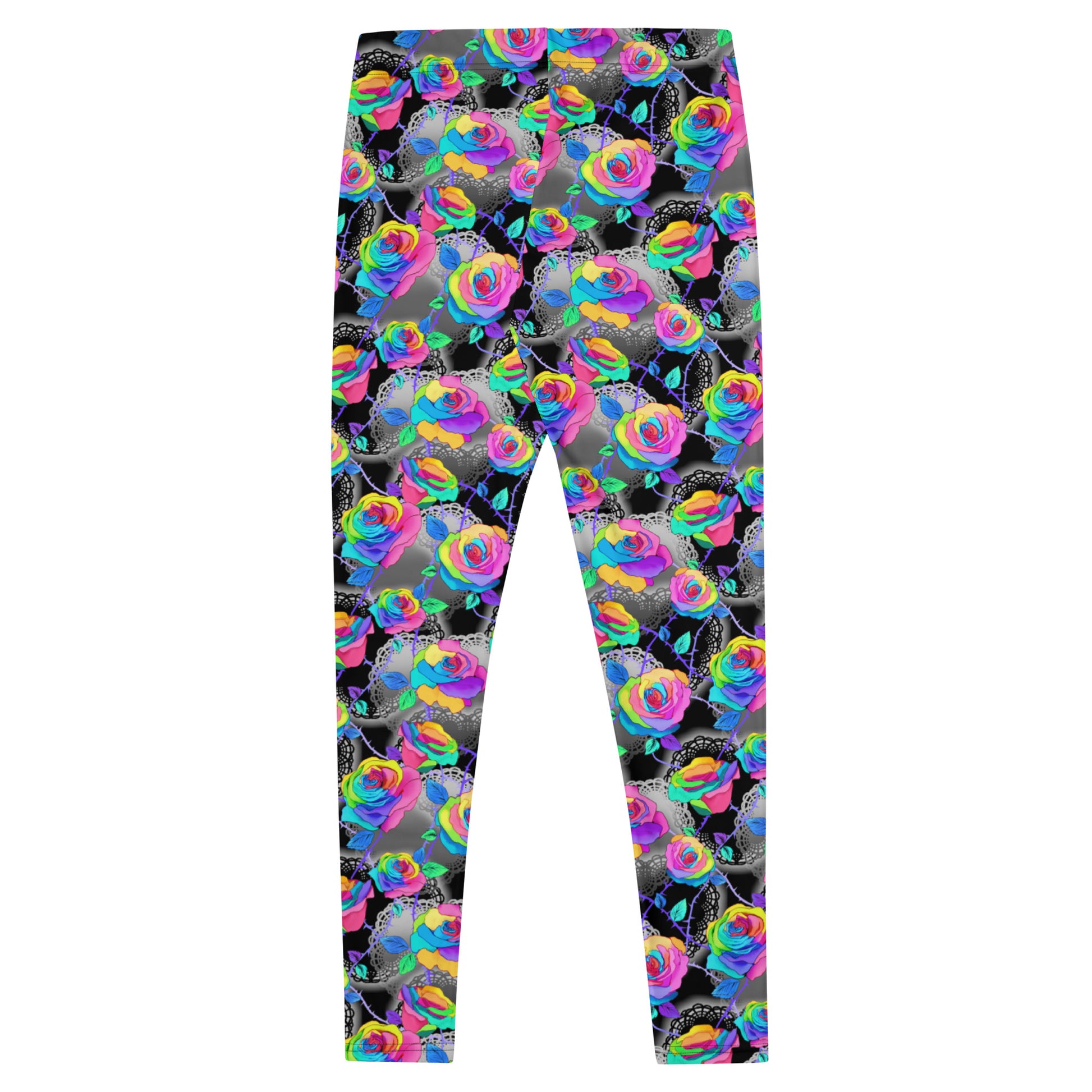 Stylish Enchanted Rose Leggings featuring vibrant rose patterns, perfect for gym or casual outings.