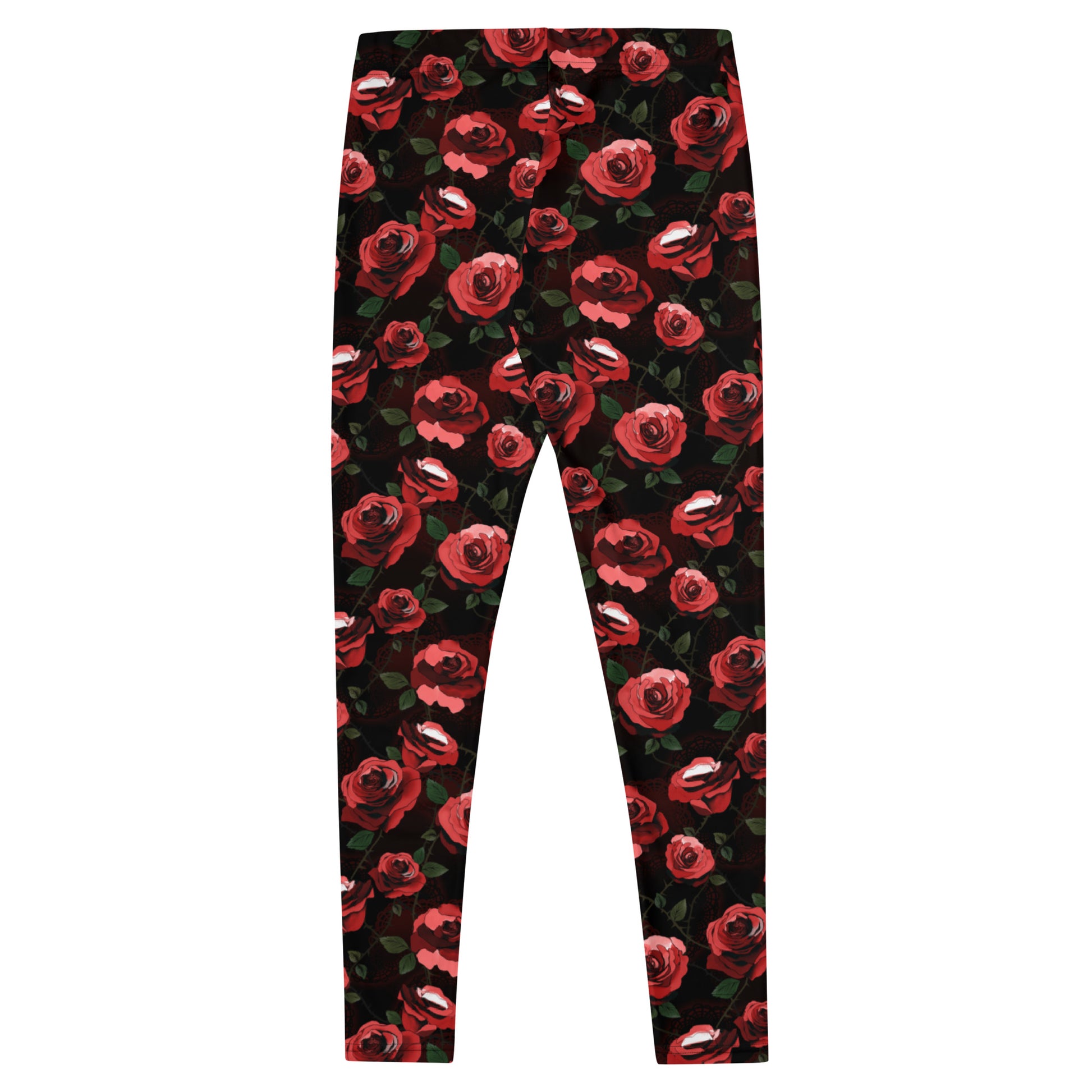 Stylish Enchanted Rose Leggings featuring elegant rose blossoms, perfect for workouts or outings.