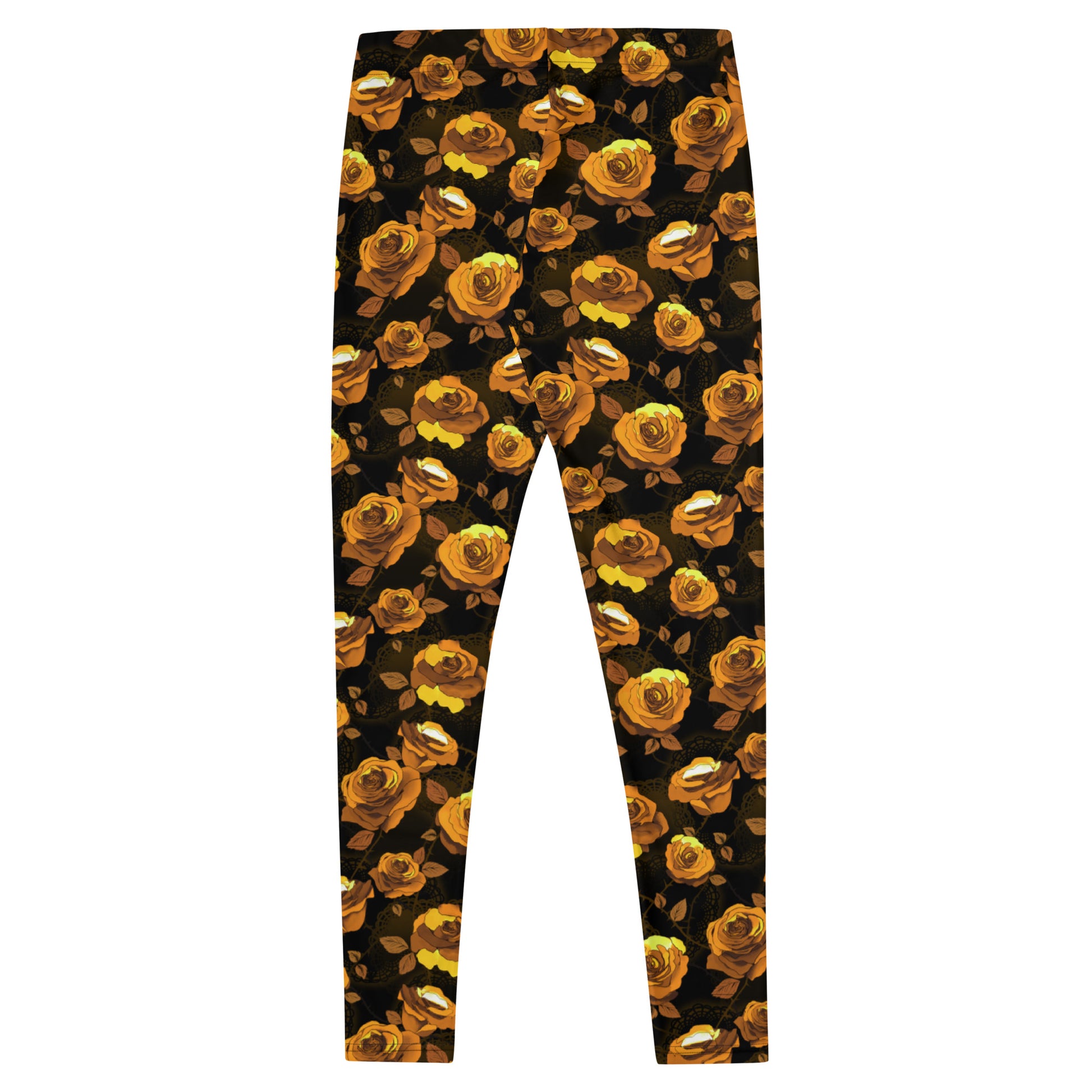 Stylish Enchanted Rose Leggings featuring elegant rose blossoms, perfect for gym or casual outings.