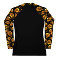 Enchanted Rose Rash Guard features a floral design, perfect for active wear and sun protection during sports.