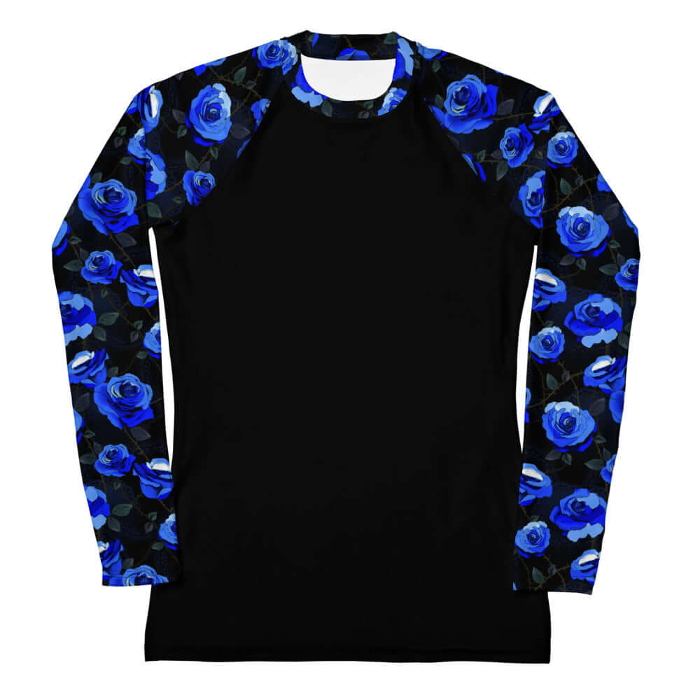 Stay active in style with the Enchanted Rose Rash Guard, featuring a sleek design and floral accents for comfort.
