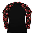 Stylish Enchanted Rose Rash Guard with floral sleeves, perfect for active wear and sun protection. Ideal for sports!