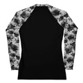 Stylish Enchanted Rose Rash Guard featuring floral sleeves, perfect for active days outdoors and sun protection.