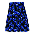 Stylish Enchanted Rose Skater Skirt featuring elegant blue rose blossoms, perfect for a chic look at any occasion.