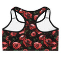 Stylish Enchanted Rose Sports bra with a floral design, perfect for workouts while staying dry and comfortable.