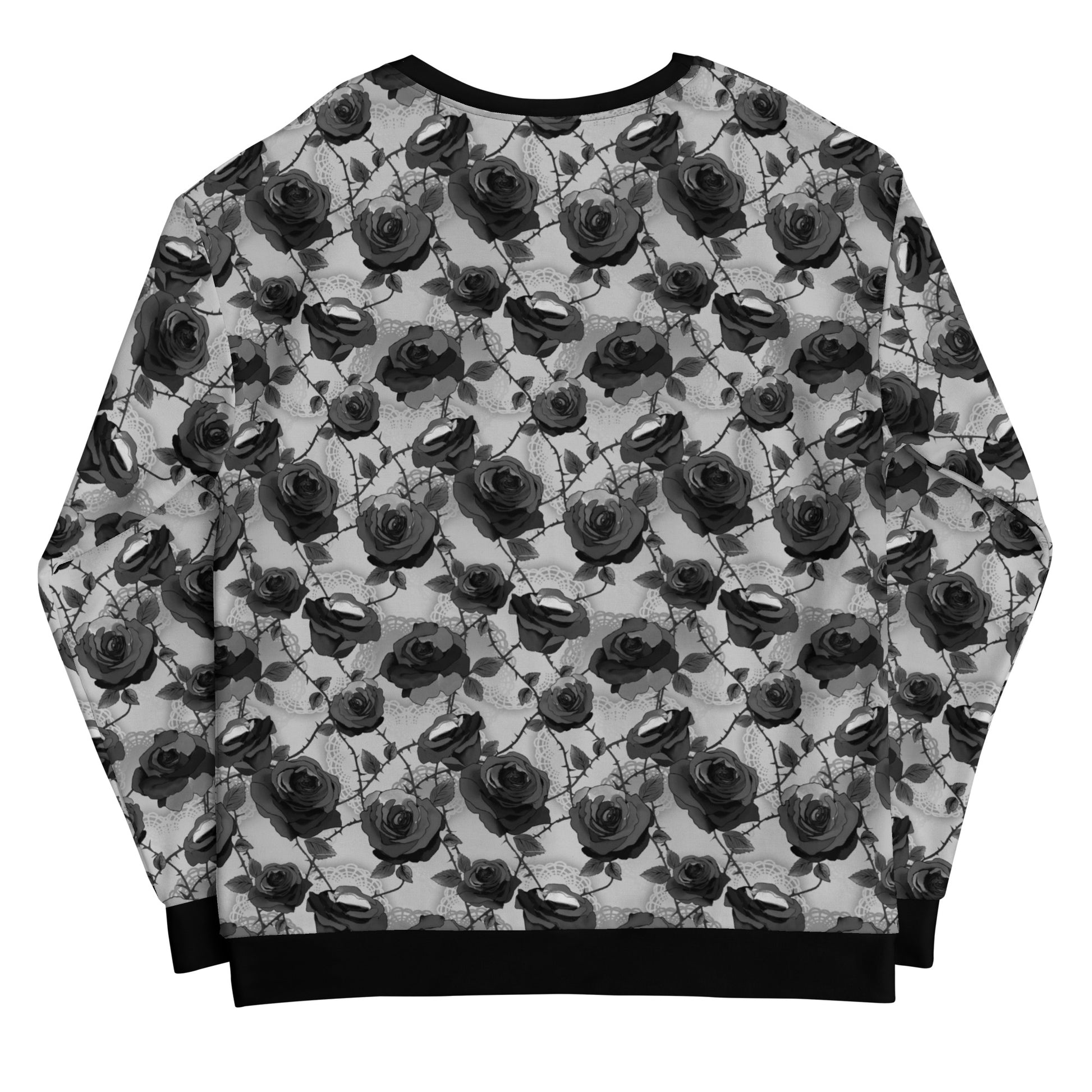 Stylish Enchanted Rose Sweatshirt featuring a chic floral print, perfect for any aesthetic. Ideal for cozy outfits!