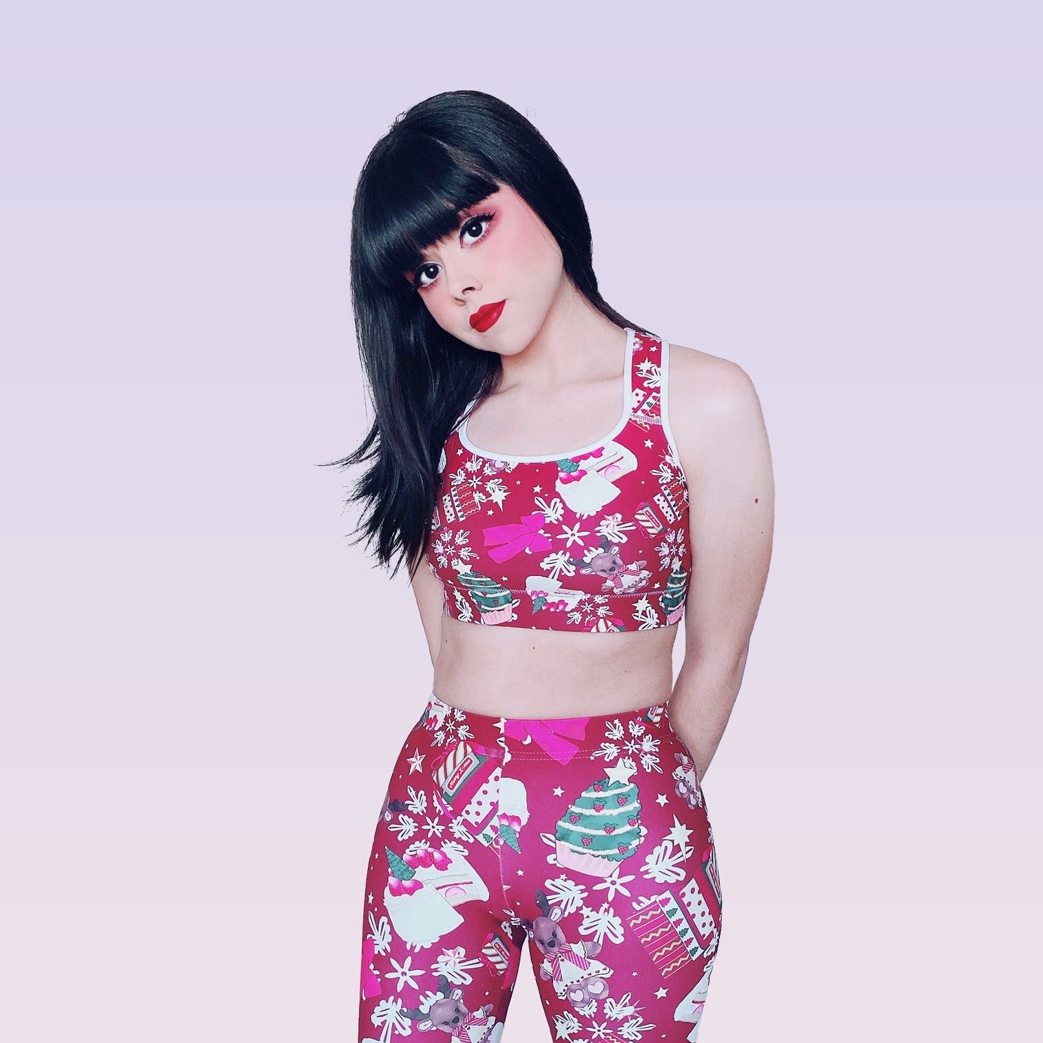 First Christmas Sports bra (Red) | Koibito Clothing.