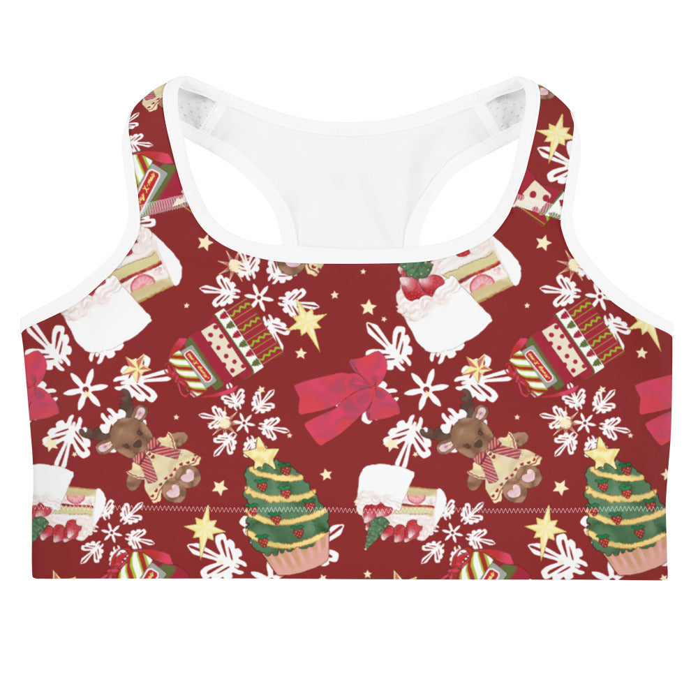 First Christmas Sports bra (Red) | Koibito Clothing.