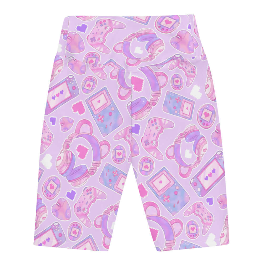 Gamer Girl Biker Shorts feature a fun, colorful design perfect for workouts or lounging in style and comfort.