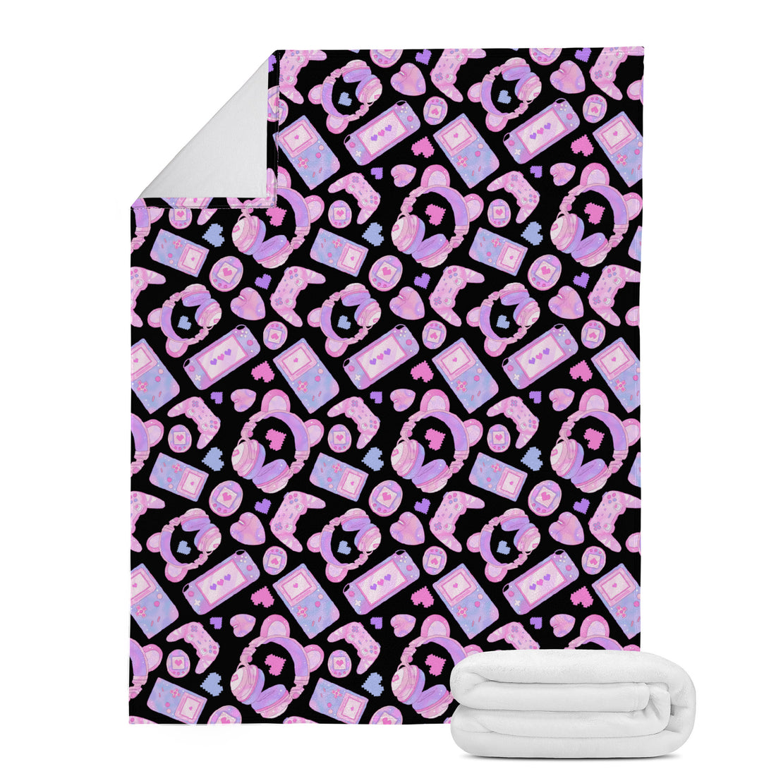 Cozy up with the Gamer Girl Blanket (Black), featuring soft suede and micro fleece for ultimate warmth.