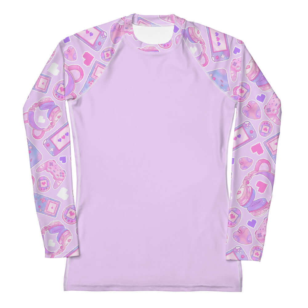 Gamer Girl Rash Guard featuring a stylish design, perfect for staying active and protected during sports.