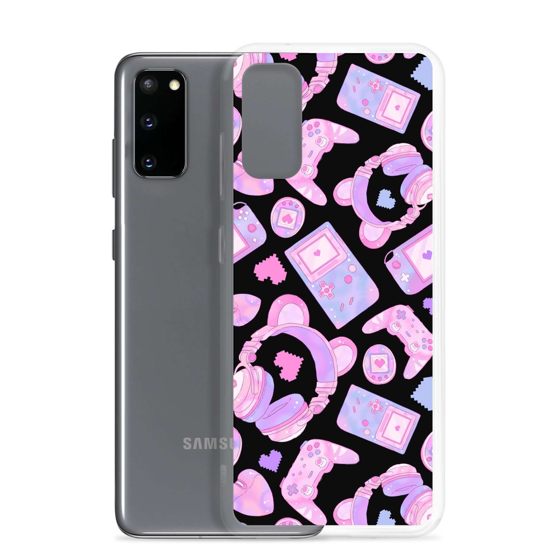 Stylish Gamer Girl Samsung® Clear Case featuring cute gaming designs, perfect for showcasing your love for gaming.