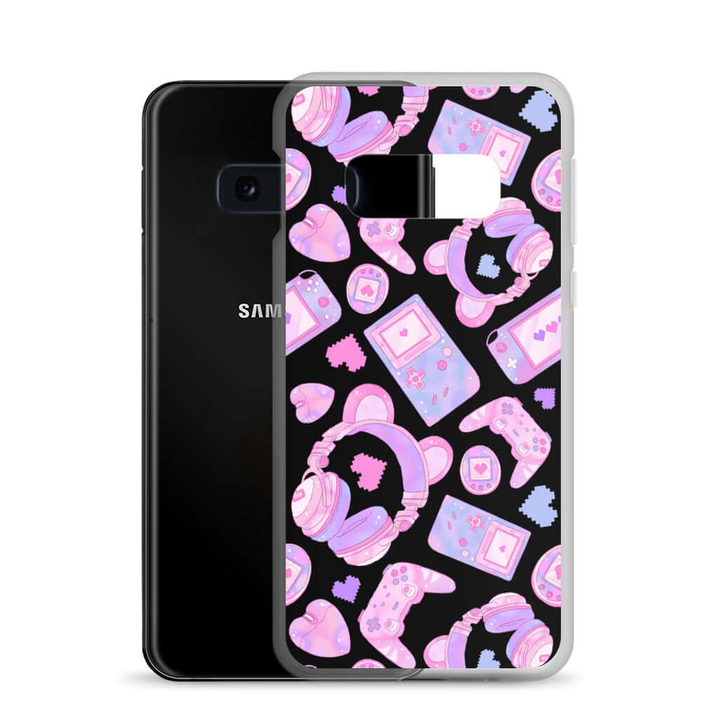 Protect your phone in style with the Gamer Girl Samsung® Clear Case, featuring a kawaii gaming design.