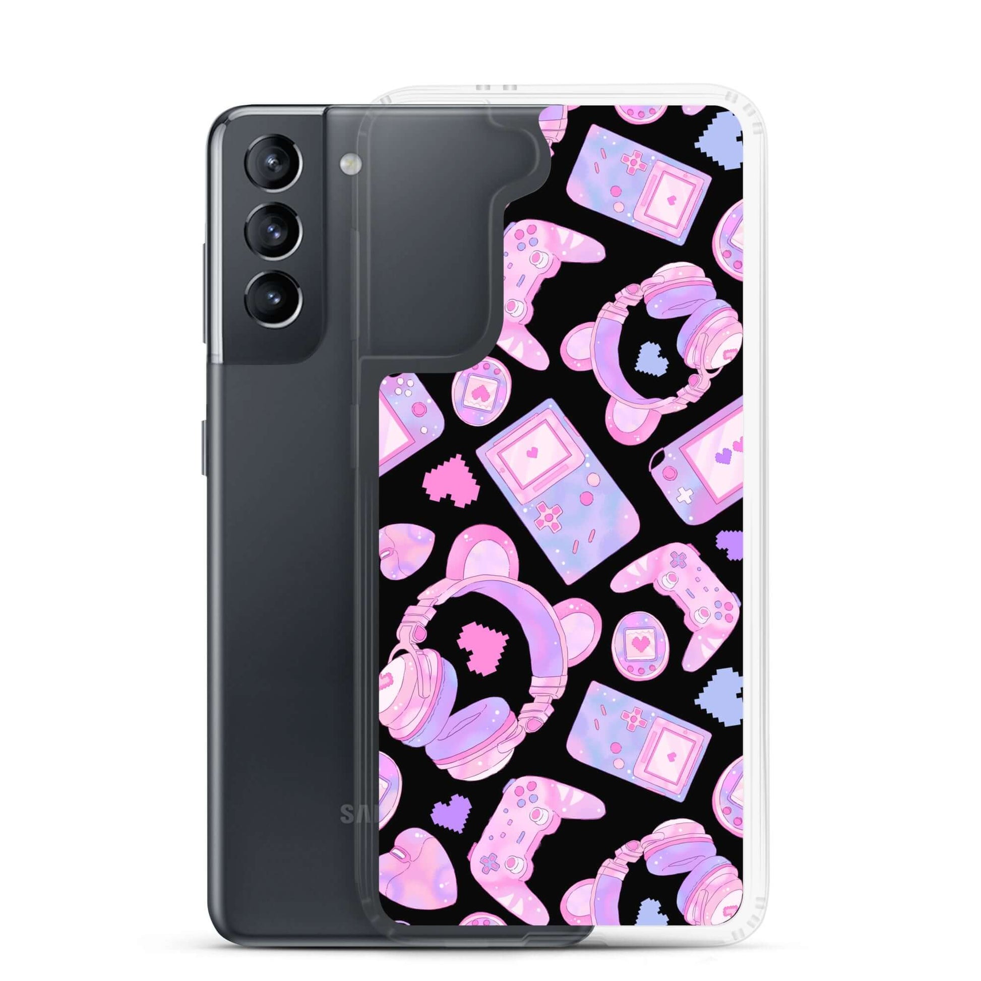 Gamer Girl Samsung® Clear Case featuring cute gaming designs, keeping your phone stylish and protected.