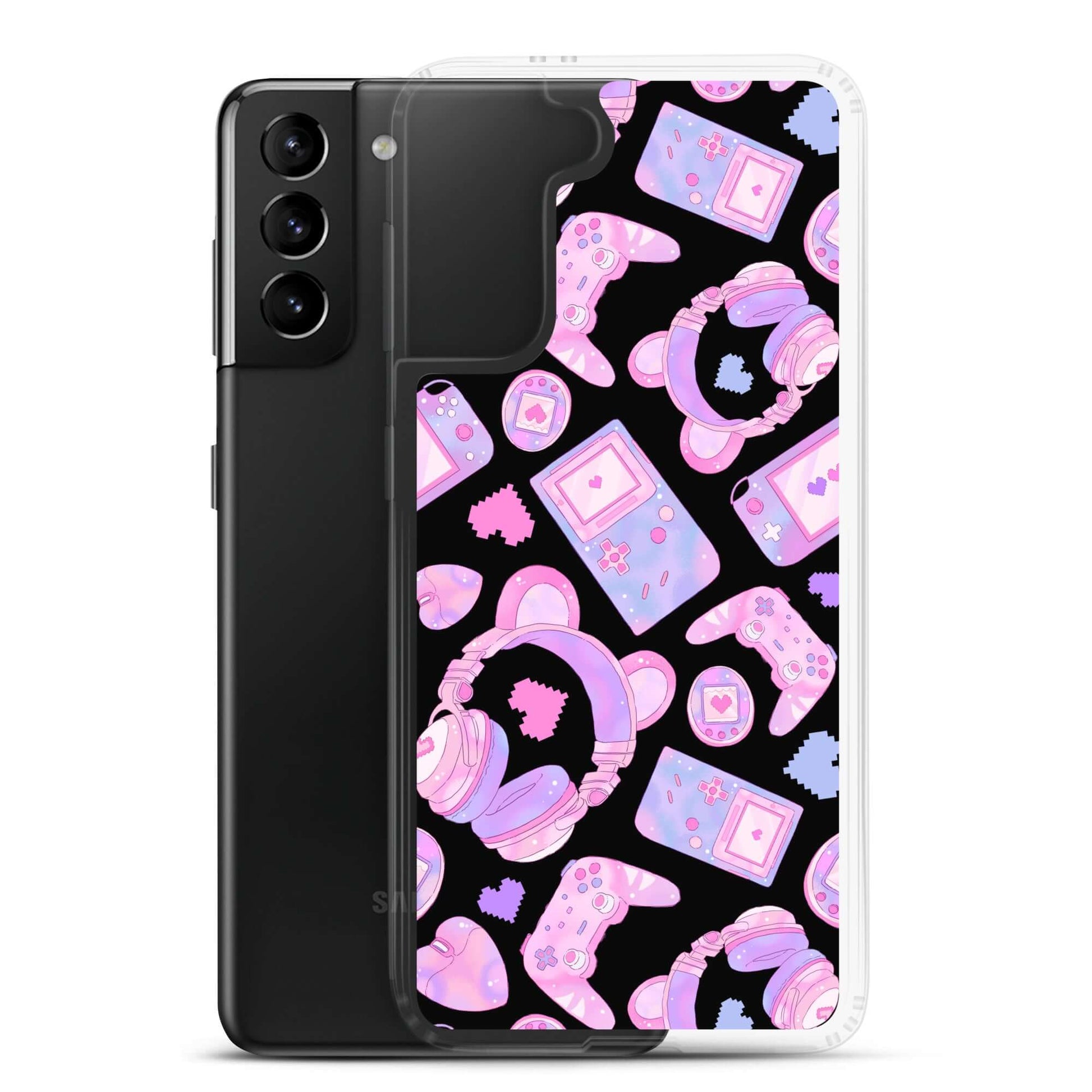 Protect your phone in style with the Gamer Girl Samsung® Clear Case, featuring cute gaming-themed designs.