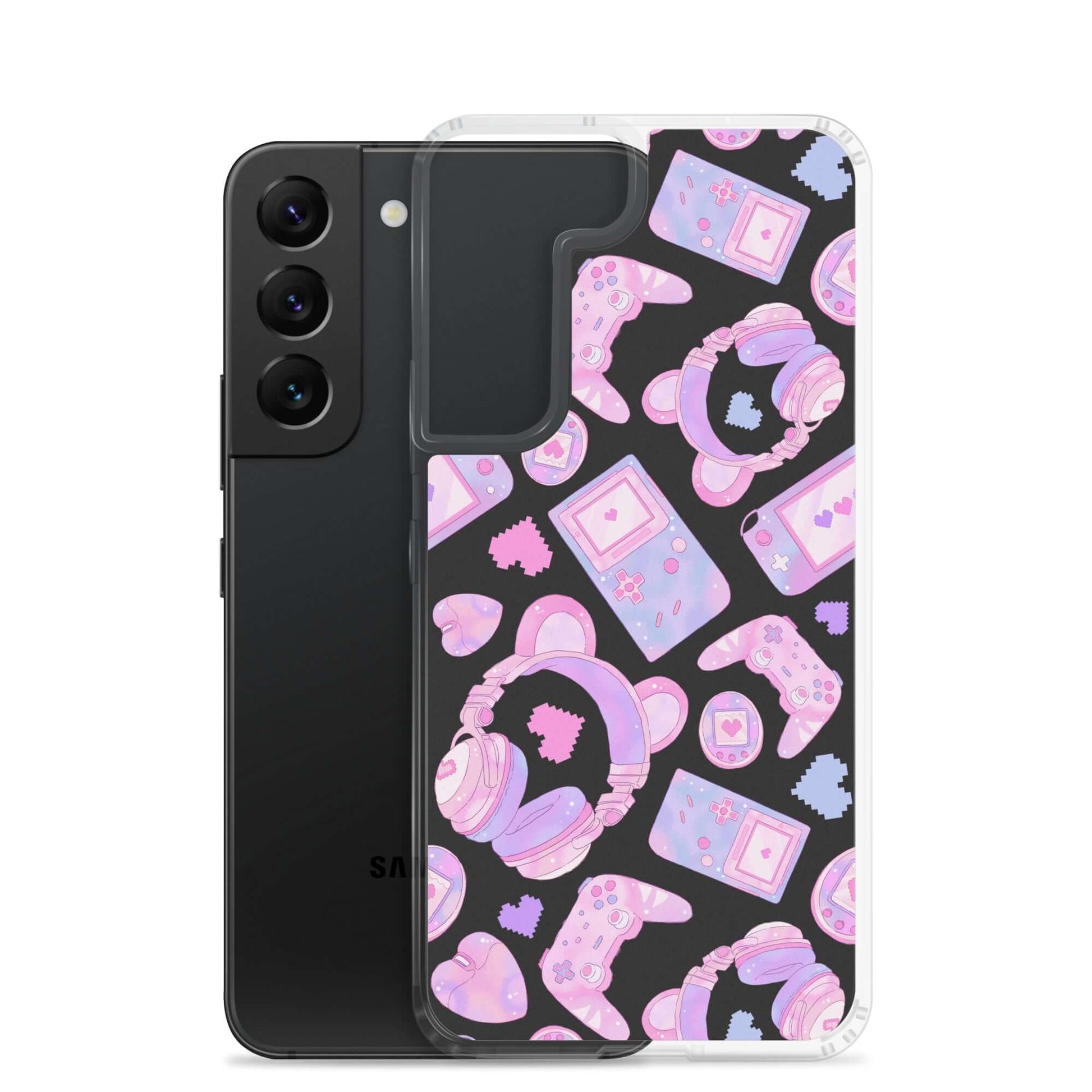 Protect your phone in style with the Gamer Girl Samsung® Clear Case featuring kawaii gaming-themed designs.
