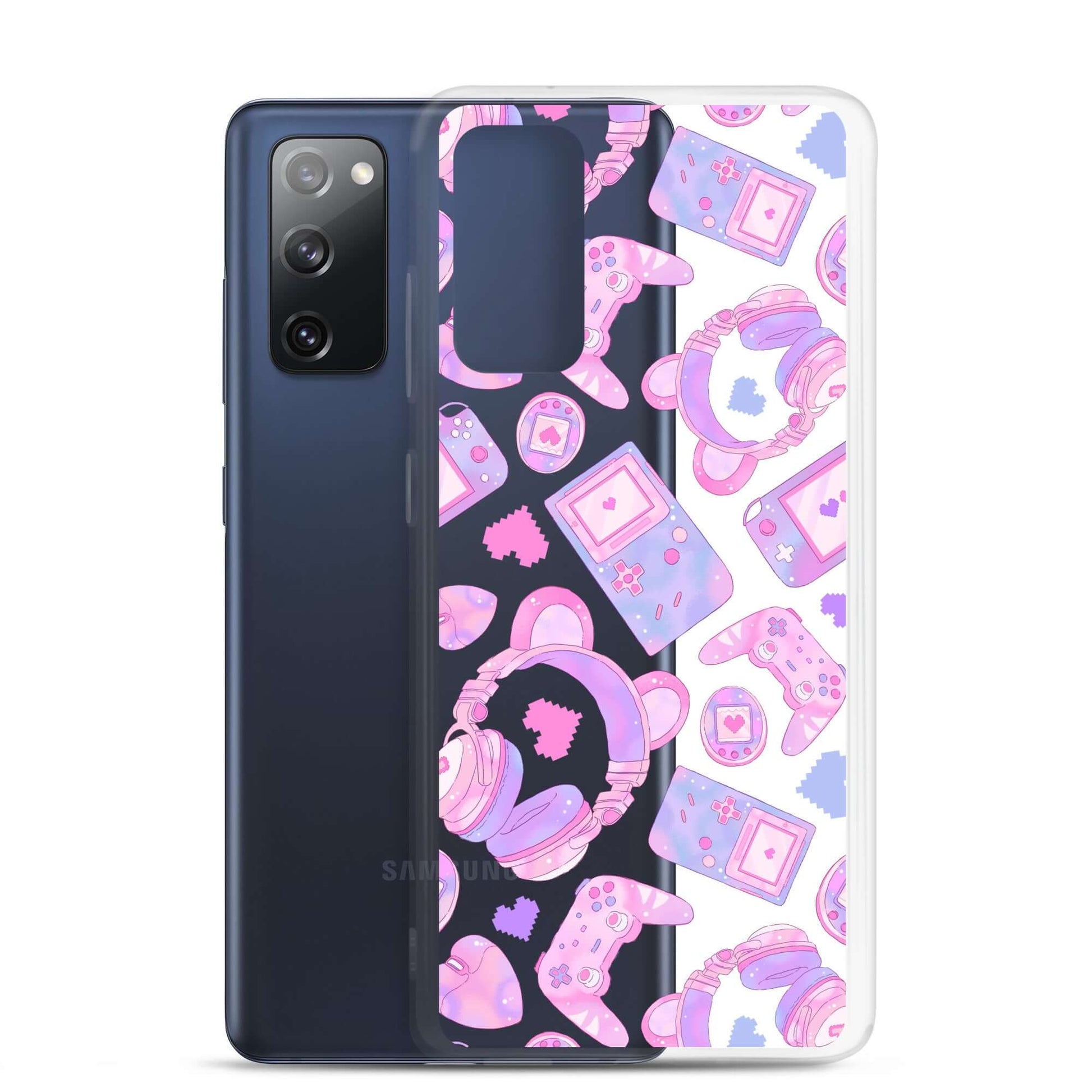 Gamer Girl Samsung® Clear Case features cute gaming designs, perfect for stylish protection of your device.