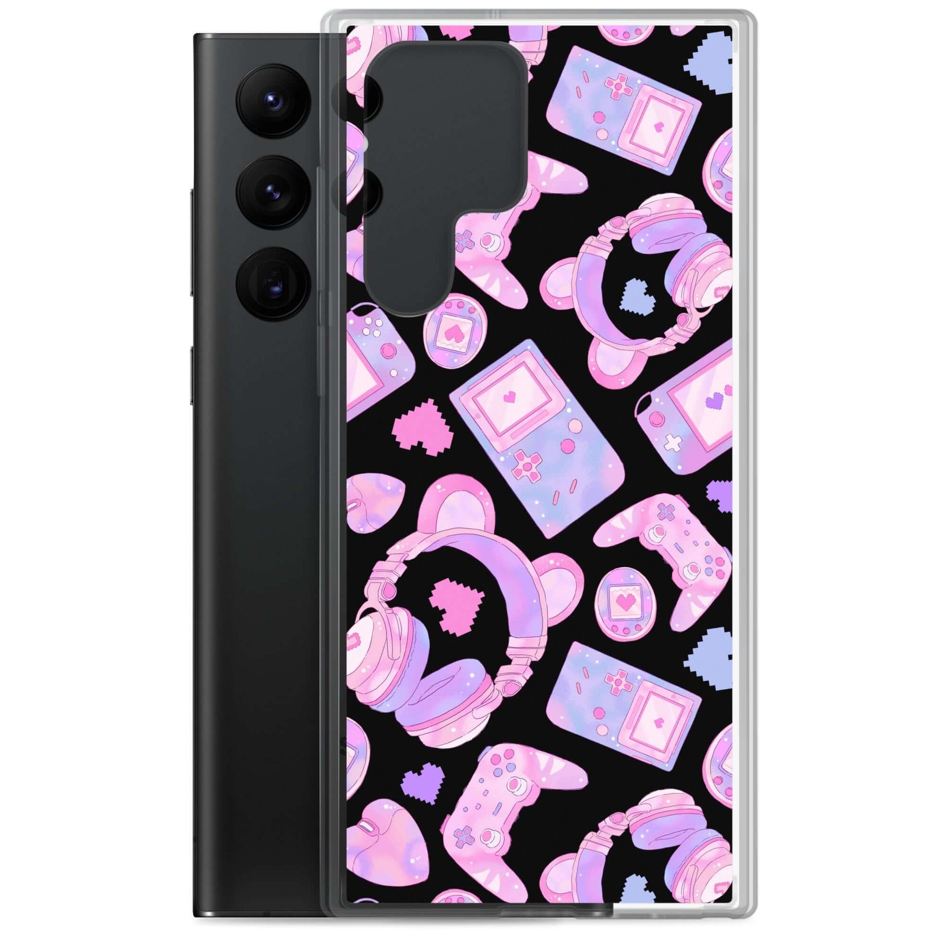 Protect your phone in style with the Gamer Girl Samsung® Clear Case featuring playful gaming-themed designs.