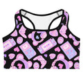 Gamer Girl Sports bra featuring playful gaming designs, perfect for stylish workouts and leveling up your fitness game.