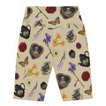 Gothic Tea Time Biker Shorts feature a unique floral and skull design, perfect for comfort and style.