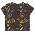 Gothic Tea Time Crop Top features a unique floral and skull design, perfect for stylish tea time hangouts.