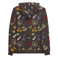 Gothic Tea Time Hoodie features a vibrant print with dark floral designs, perfect for unique tea time gatherings.
