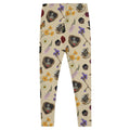 Gothic Tea Time Leggings feature delicate flowers and tea ware, perfect for a stylish goth look.