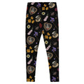 Gothic Tea Time Leggings feature a floral and tea ware pattern, perfect for a stylish goth look. Soft and comfortable.