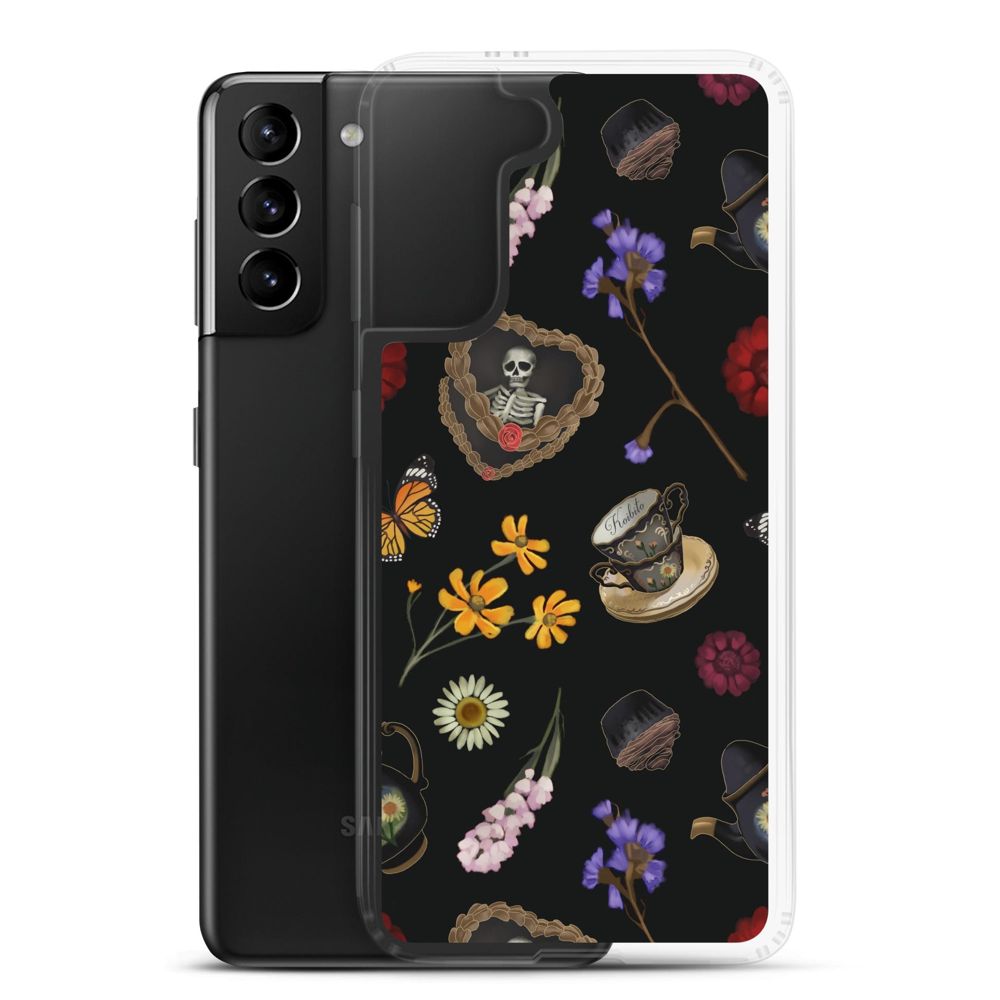 Gothic Tea Time Samsung® Clear Case showcases elegant designs while protecting your phone from scratches and dirt.