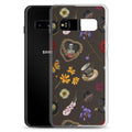 Stylish Gothic Tea Time Samsung® Clear Case showcasing floral and skull designs, combining protection with unique art.