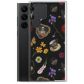 Sleek Gothic Tea Time Samsung® Clear Case with floral and skull design, protecting your phone from scratches and dust.
