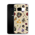 Gothic Tea Time Samsung® Clear Case with floral and skull designs, providing stylish protection for your phone.