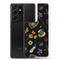 Gothic Tea Time Samsung® Clear Case showcases elegant floral designs, offering protection from scratches and dirt.