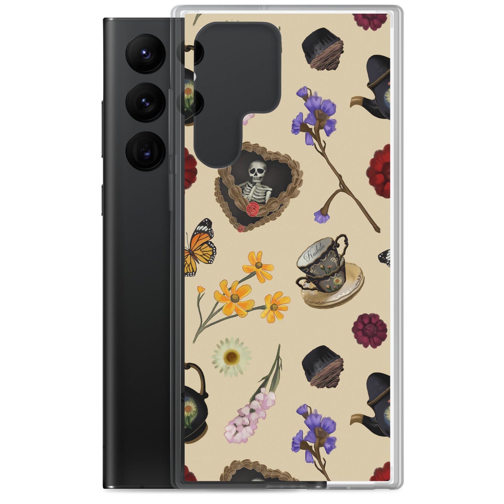 Gothic Tea Time Samsung® Clear Case features elegant designs while protecting your phone from scratches and dirt.