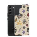 Stylish Gothic Tea Time Samsung® Clear Case with floral and skull designs, offering excellent protection for your device.