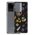 Elegant Gothic Tea Time Samsung® Clear Case features a protective design with vibrant floral and skull graphics.