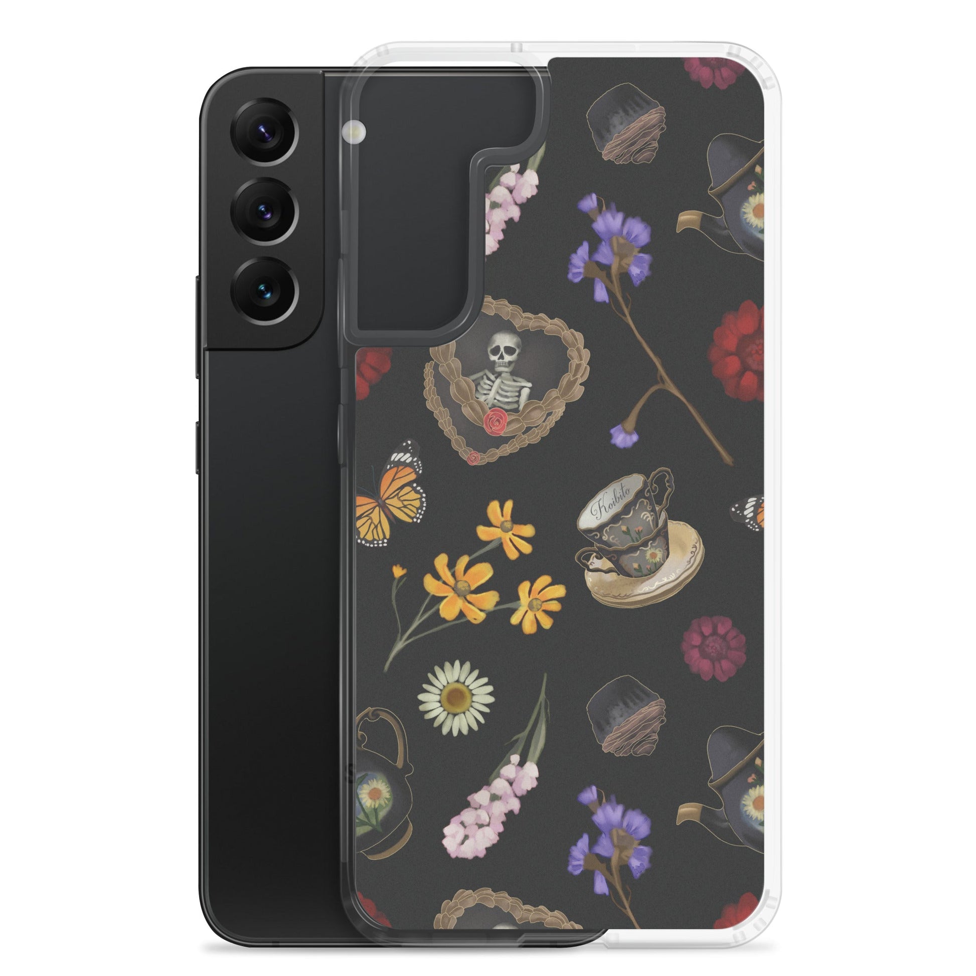 Stylish Gothic Tea Time Samsung® Clear Case offers protection with a solid back and flexible sides for easy handling.