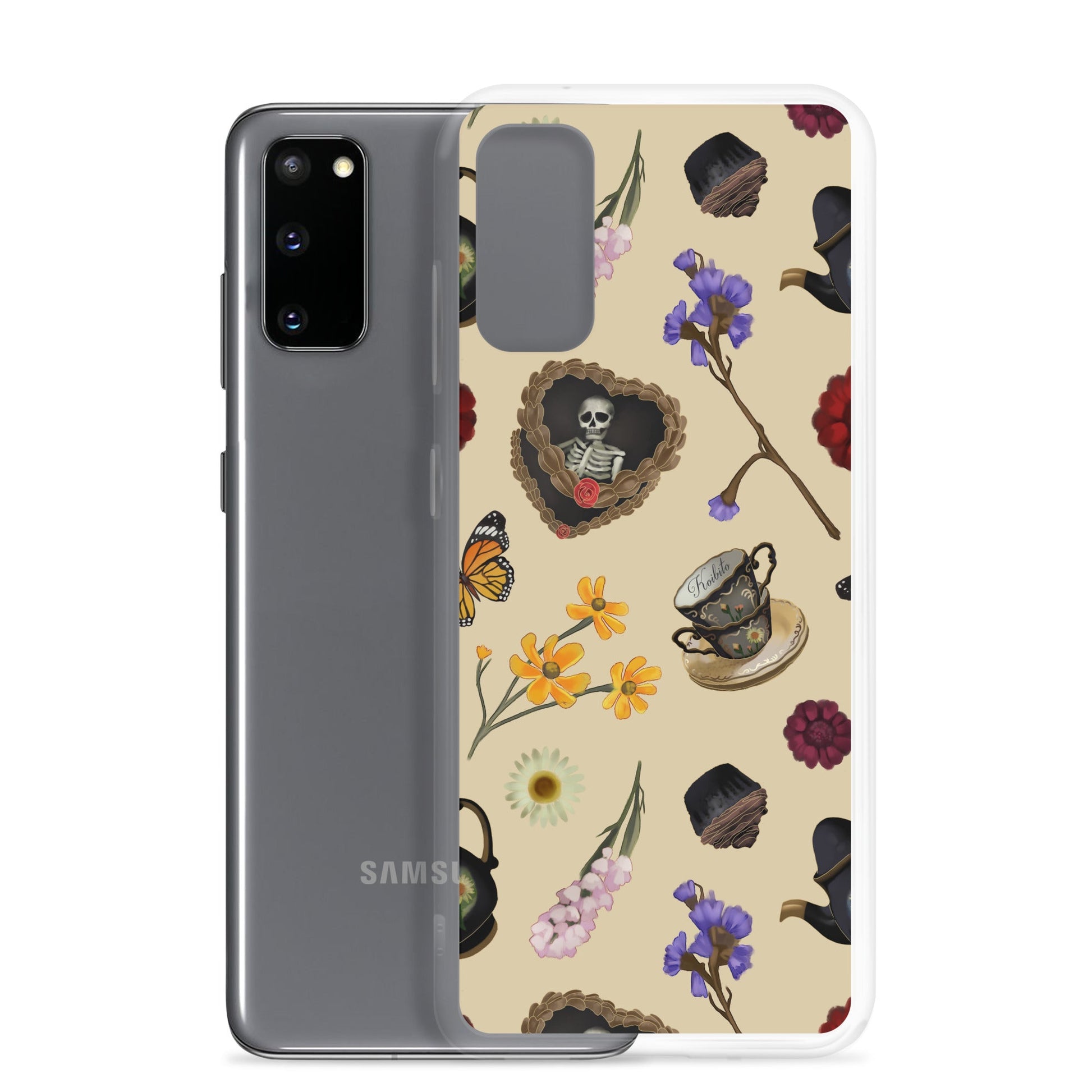 Gothic Tea Time Samsung® Clear Case showcases intricate designs while providing strong protection for your phone.