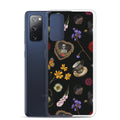 Gothic Tea Time Samsung® Clear Case featuring a sleek design with floral and skull motifs for stylish protection.