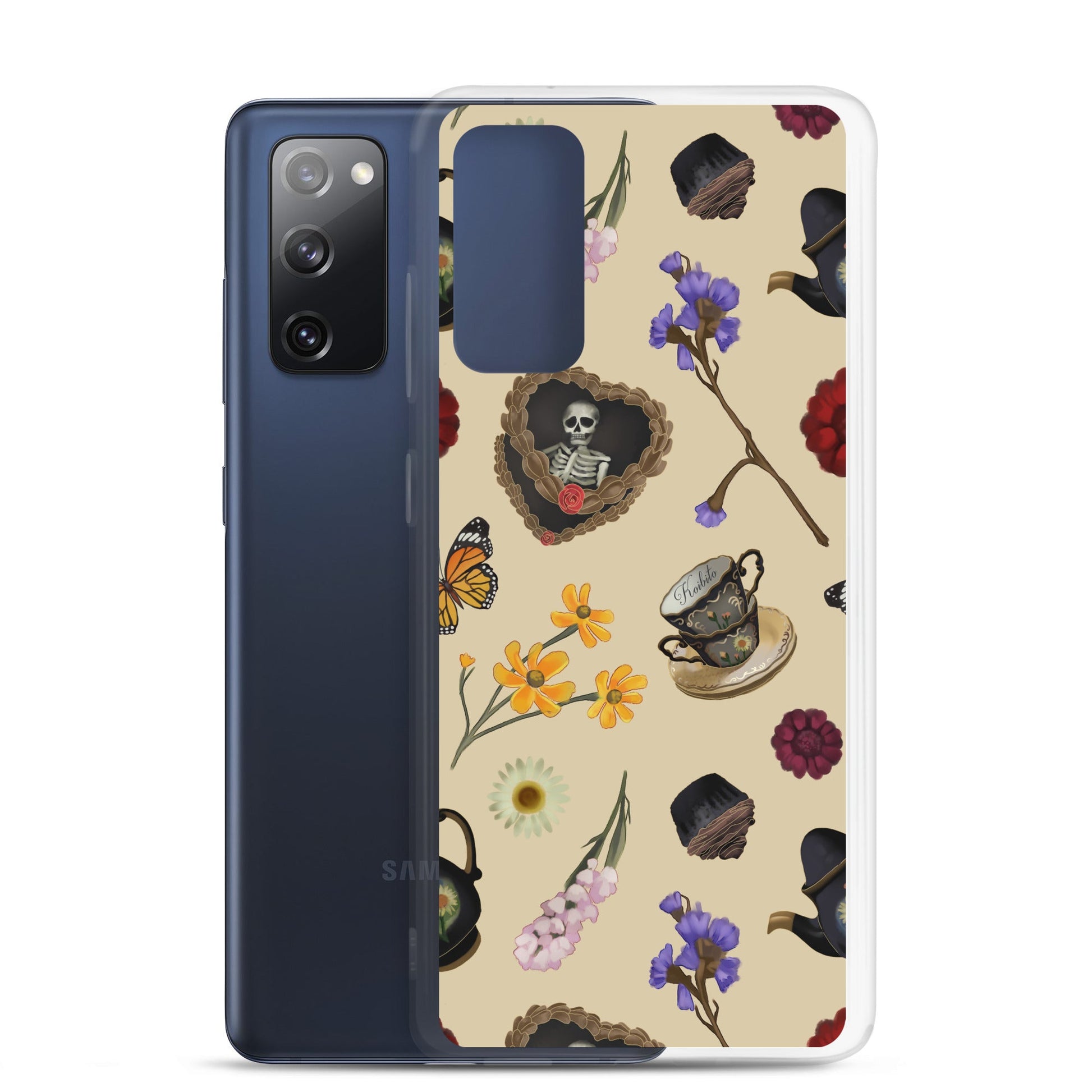 Stylish Gothic Tea Time Samsung® Clear Case featuring a unique design, protects against scratches and dirt.