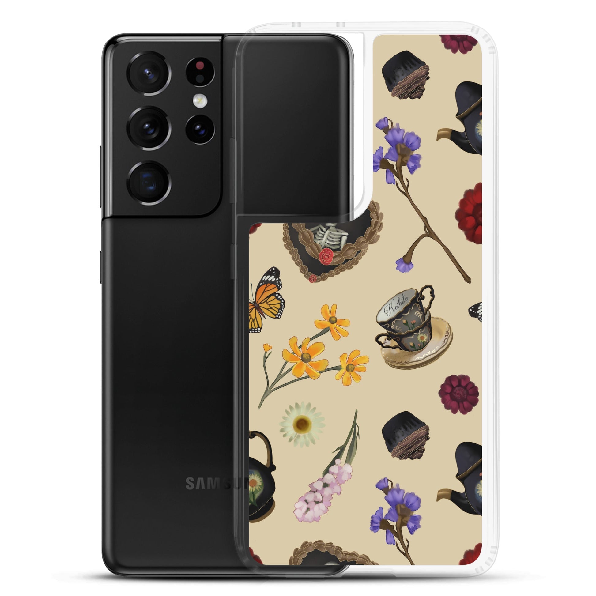 Gothic Tea Time Samsung® Clear Case showcases a beautiful design while providing robust protection for your phone.