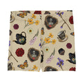 Gothic Tea Time Shorts feature a unique floral and skeleton design for stylish comfort both indoors and out.