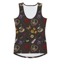 Stylish Gothic Tea Time Tank Top features a unique floral and skull design, perfect for a chic, comfortable look.
