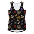Gothic Tea Time Tank Top features a unique floral and skull design for stylish comfort on sunny days. Perfect fit!