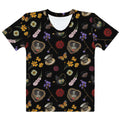 Gothic Tea Time T-shirt featuring a unique floral and skull design, perfect for stylish comfort.