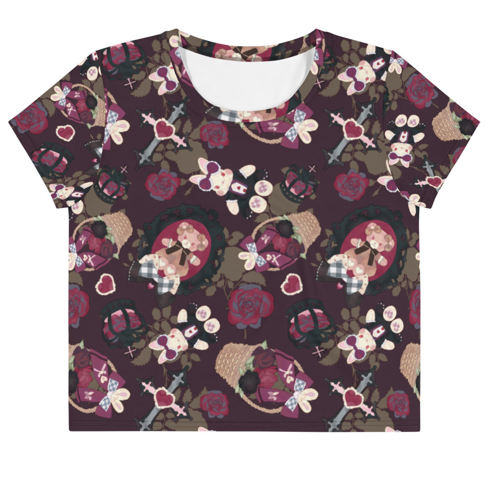 Stylish Gothic Teddy Crop Top featuring a cute design, perfect for casual or gym wear. A must-have addition!